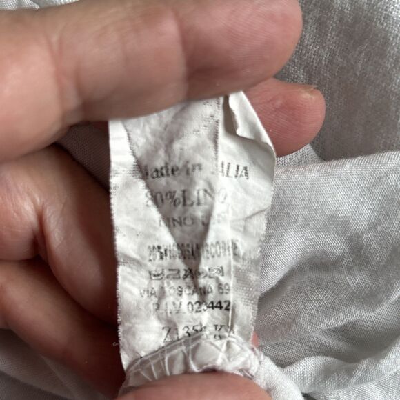 New Collection Italian Made Linen Top With Asymmetrical Bottom -  Size Large - Picture 8 of 8